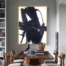 Load image into Gallery viewer, Large Black and White Painting Minimalist Painting Op064