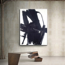 Load image into Gallery viewer, Large Black and White Painting Minimalist Painting Op064