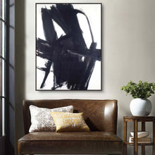 Load image into Gallery viewer, Large Black and White Painting Minimalist Painting Op064