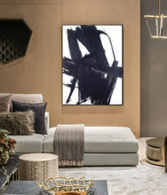 Load image into Gallery viewer, Large Black and White Painting Minimalist Painting Op064