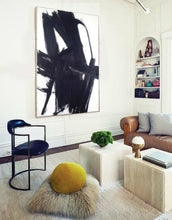 Load image into Gallery viewer, Large Black and White Painting Minimalist Painting Op064