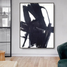 Load image into Gallery viewer, Large Black and White Painting Minimalist Painting Op064
