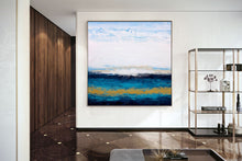 Load image into Gallery viewer, Blue White Gold Acrylic Painting On Canvas Original Abstract Painting Kp066