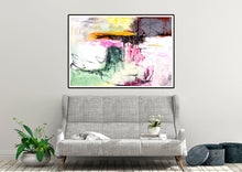 Load image into Gallery viewer, Green Pink Brown Abstract Painting on Canvas Original Paintings Kp059