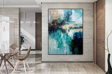 Load image into Gallery viewer, Green Beige White Abstract Painting Office Wall Art Kp062