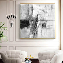 Load image into Gallery viewer, Black And White Abstract Painting Large Painting Living Room Op085