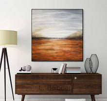 Load image into Gallery viewer, Orange Landscape Art Painting Square Abstract Oil Painting Fp007