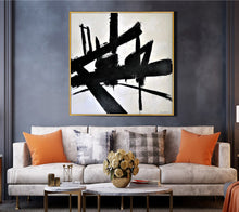 Load image into Gallery viewer, Black And White Canvas Art Abstact Painting for Bedroom Op022