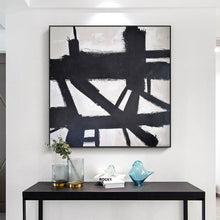 Load image into Gallery viewer, Black and White Abstract Painting Minimalist Painting Op044