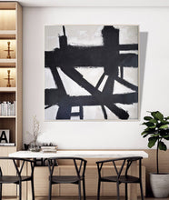 Load image into Gallery viewer, Black and White Abstract Painting Minimalist Painting Op044