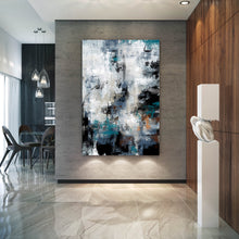 Load image into Gallery viewer, Black White Green Modern Wall Decor Contemporary Art Fp001