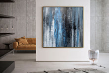 Load image into Gallery viewer, Gray Blue White Abstract Painting ModernTextured Art Fp071