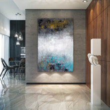 Load image into Gallery viewer, Grey Blue White Contemporary Wall Art Modern Artwork Qp068