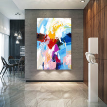 Load image into Gallery viewer, Red Blue Yellow Abstract Paintings Colorful Contemporary Art Fp075