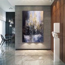 Load image into Gallery viewer, Blue White Gold Abstract Paintings Contemporary Art Fp032