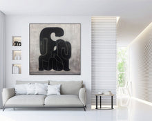 Load image into Gallery viewer, Black And White Abstract Painting Human Artwork Contemporary Kp046