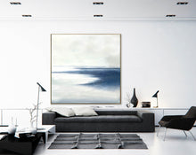 Load image into Gallery viewer, Blue White Abstract Painting Contemporary Abstract Art Np087