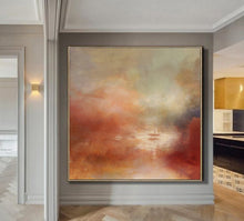 Load image into Gallery viewer, Large Sunrise Landscape Painting Sky Red Abstract Painting On Canvas Bp075
