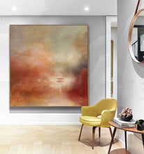 Load image into Gallery viewer, Large Sunrise Landscape Painting Sky Red Abstract Painting On Canvas Bp075