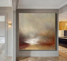 Load image into Gallery viewer, Brown Abstract Painting Sunrise Landscape Painting Dp094