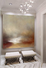 Load image into Gallery viewer, Brown Abstract Painting Sunrise Landscape Painting Dp094