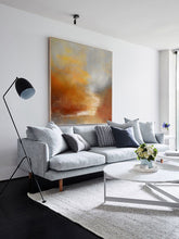 Load image into Gallery viewer, Brown Abstract Painting Sunrise Landscape Ocean Art Office Decor Dp095