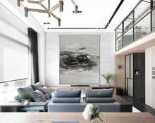 Load image into Gallery viewer, Black And White Abstract Painting Minimalist Painting Cp029