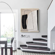 Load image into Gallery viewer, Black White Beige Modern Wall Decor Contemporary Painting Qp098