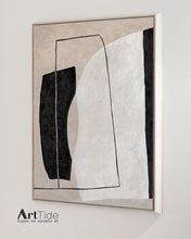 Load image into Gallery viewer, Black White Beige Modern Wall Decor Contemporary Painting Qp098