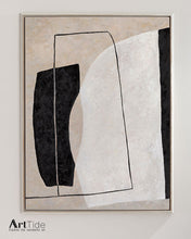 Load image into Gallery viewer, Black White Beige Modern Wall Decor Contemporary Painting Qp098