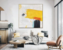 Load image into Gallery viewer, Yellow White Abstract Painting Minimalist Painting On Canvas Np088