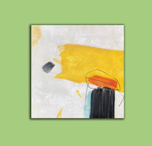 Load image into Gallery viewer, Yellow White Abstract Painting Minimalist Painting On Canvas Np088