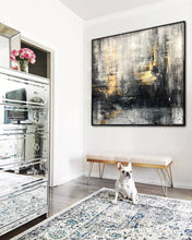 Load image into Gallery viewer, Black And White Painting Oversized Gold Leaf Paintings For Living Room Office Ap075