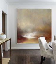 Load image into Gallery viewer, Brown Abstract Painting Sunrise Landscape Painting Dp094