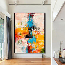 Load image into Gallery viewer, Oversized Canvas Paintings Yellow Pink Blue Abstract Painting Gp067