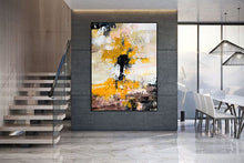 Load image into Gallery viewer, Huge Oversized Art Yellow White Abstract Paintings On Canvas Bp037