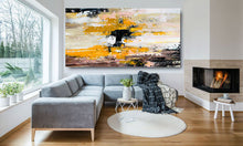 Load image into Gallery viewer, Huge Oversized Art Yellow White Abstract Paintings On Canvas Bp037