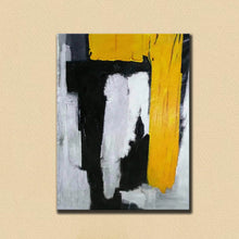 Load image into Gallery viewer, Black And White Abstract Paintings on Canvas Yellow Painting CP027