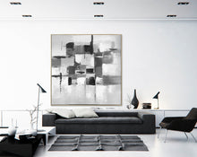 Load image into Gallery viewer, Black and White Wall Art Canvas Grey Abstract Painting cp033