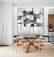 Load image into Gallery viewer, Black and White Wall Art Canvas Grey Abstract Painting cp033