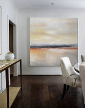 Load image into Gallery viewer, Large Original Sea Level Gold Oil Painting Sky Yellow Landscape Qp061