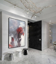 Load image into Gallery viewer, Red Grey Abstract Painting Cloud Wall Canvas Painting Handmade Artwork Dp110