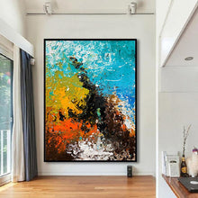 Load image into Gallery viewer, Large Oversized Canvas Wall Art Office Wall Art Blue Abstract Texture Art Bp021