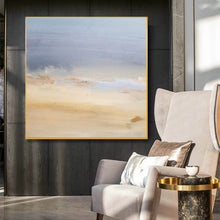 Load image into Gallery viewer, Beige Blue Abstract Art on Canvas Living Room Office Painting Yp053