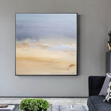 Load image into Gallery viewer, Beige Blue Abstract Art on Canvas Living Room Office Painting Yp053