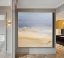 Load image into Gallery viewer, Beige Blue Abstract Art on Canvas Living Room Office Painting Yp053