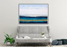 Load image into Gallery viewer, Blue White Gold Acrylic Painting On Canvas Original Abstract Painting Kp066