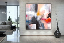 Load image into Gallery viewer, Pink Beige Red Abstract Painting on Canvas Original Oversize Painting Kp067