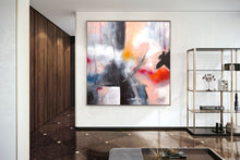 Load image into Gallery viewer, Pink Beige Red Abstract Painting on Canvas Original Oversize Painting Kp067