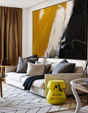 Load image into Gallery viewer, Black Yellow White Abstract Painting Modern Living Room Art Gp026